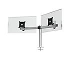 Monitorarm Duurzaam, voor 2 displays 21-27", VESA, draaibaar en kantelbaar, in hoogte verstelbaar, met bureaubus