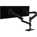 Monitorarm Ergotron LX Pro Dual, für 2 Displays bis 24″, neig-/schwenk-/drehbar, höhenverstellbar, Tischhalterung, VESA, Metall, schwarz