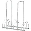 Mottez B135AR, 2-zijdig, voor banden met B 35-55 mm, met antidiefstalbeveiliging, 2 beugels, voor maximaal 3 fietsen, B 720 x D 330 x H 830 mm, stalen buis, zilver