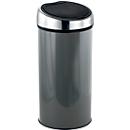 MSV Abfalleimer Touch, Soft-Close, Edelstahl, bis zu 30 Liter, B 310 x H 650 x T 310 mm, dunkelgrau