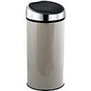 MSV Abfalleimer Touch, Soft-Close, Edelstahl, bis zu 30 Liter, B 310 x H 650 x T 310 mm, taupe