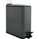 MSV Spirella Poubelle à pédale Erik, 5 l, acier, gris