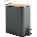 MSV Spirella Treteimer Erik, 5 l, Stahl, anthrazit, mit Bambusdeckel