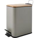 MSV Spirella Treteimer Erik, 5 l, Stahl, taupe, mit Bambusdeckel