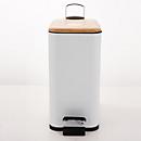 MSV Spirella Treteimer Erik, 5 l, Stahl, weiss, mit Bambusdeckel