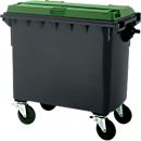 Müllcontainer MGB 660 FD, Kunststoff, 660 l, schwarzgrün