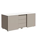 Multicontainer SOLUS PLAY, 3 drawers, W 1350 x D 523 x H 583 mm, Stone Grey