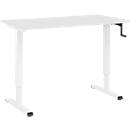 Multiflex bureau voor thuiskantoor, handmatig in hoogte verstelbaar met slinger, B 1300 x D 650 x H 700-1180 mm, lichtgrijs/wit
