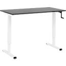Multiflex bureau voor thuiskantoor, handmatig in hoogte verstelbaar met zwengel, B 1300 x D 650 x H 700-1180 mm, grafiet/wit