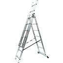 Multifunctionele ladder SZ metaal, 3-delig, met 3 x 7 sporten, tot 150 kg, EN 131, dwarsbalk, spreiderbeveiliging, aluminium