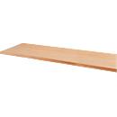 Multiplex worktop, 40 mm thick, threaded sleeves, glued beech wood, colorless impregnated, W 2000 x D 700 mm