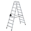 Munk aluminium trap, rechthoekige buisbomen, conische ladderboomgeleiding, nivello® ladderschoenen, ergo-pad® gripzone, tot 150 kg, 2x9 treden