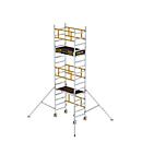 Munk FlexxTower rolsteiger, aluminium ronde buis, gereedschapsloze montage, inklapbare driehoekstabilisatoren, GS-gekeurd, belastingsklasse 3, H 3,10 m
