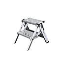 Munk Klapptritt, 2 Stufen, Aluminium, Klappmechanismus, rutschfest, max. 150 kg, Trittfläche B 360 x T 230 mm, silber
