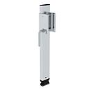 Munk ladderboomverlenging voor ladders, in hoogte verstelbaar tot 375 mm, geschikt voor ladderboomhoogte 73 mm, inclusief popnagels, zilver