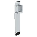 Munk ladderboomverlenging voor ladders, in hoogte verstelbaar tot 375 mm, geschikt voor ladderboomhoogte 98 mm, inclusief popnagels, zilver