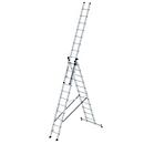 Munk multifunctionele ladder, 3-delig, nivello® dwarsbalken, stabiel &amp; duurzaam, 3x11 sporten