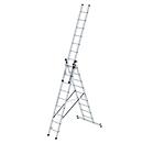 Munk multifunctionele ladder, 3-delig, nivello® dwarsbalken, stabiel &amp; duurzaam, 3x9 sporten
