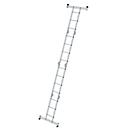 Munk multifunctionele sportladder, aluminium, rechthoekige buisbomen, 4-voudige gefelste sporten, 150 kg belasting, nivello® dwarsliggers, 350 mm breed, 2x3 + 2x4 sporten