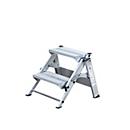 Munk opvouwbare treden, aluminium, stabiel opvouwmechanisme, dubbele stijlen, antislip, tredeoppervlak B 360 x D 205 mm, max. 150 kg, 2 treden