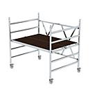 Munk Rollgerüst, Aluminium-Rundrohr, geschweißte Rahmenteile, Klapprahmen, bis 3,0 m Arbeitshöhe, trittsichere Plattform, Ø 125 mm Lenkrollen, platzsparend, B 135 mm