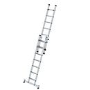 Munk Stufen-Schiebeleiter, 2-teilig, nivello®-Traverse, stabil auf unebenen Flächen, Innen-/Ausseneinsatz, 2x7 Stufen