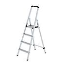 Munk Stufen-Stehleiter, Aluminium, 80 mm Stufen, max. 150 kg, rutschsicher, konische Führung, 235 mm Stufenabstand, 70° Neigung, 4 Stufen