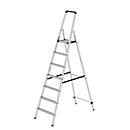 Munk Stufen-Stehleiter, Aluminium, 80 mm Stufen, max. 150 kg, rutschsicher, konische Führung, 235 mm Stufenabstand, 70° Neigung, 7 Stufen