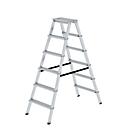 Munk trap, dubbelzijdig, aluminium, 80 mm geribbelde treden, max. 150 kg, veiligheidspal, 2 x 6 treden