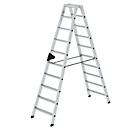 Munk trapladder, 2 x 10 treden, rechthoekige buisbomen, 80 mm gegroefde treden, 150 kg draagvermogen, nivello® ladderschoenen, ergo-pad® gripzone, 4-voudige vergrendeling
