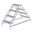 Munk-werkplatform, 2 x 4 treden aluminium, stevige buisconstructie, 400 × 300 mm loopvlak, 200 mm treden, antislip kunststof schoenen, 150 kg