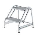 Munk-werkplatform, aluminium, gelaste buisconstructie, loopvlak 400 x 300 mm, 200 mm diepe treden, max. belasting 150 kg, 2 treden