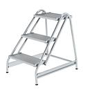 Munk-werkplatform, aluminium, gelaste buisconstructie, loopvlak 400 x 300 mm, 200 mm diepe treden, max. belasting 150 kg, 3 treden