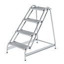 Munk-werkplatform, aluminium, gelaste buisconstructie, loopvlak 400 x 300 mm, 200 mm diepe treden, max. belasting 150 kg, 4 treden