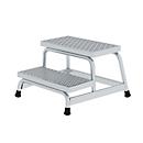 Munk-werkplatform, aluminium, gelaste buisconstructie, treden R 13, tredeoppervlak 550 x 300 mm, max. 150 kg, 2 treden 