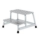 Munk-werkplatform, aluminium, gelaste buisconstructie, treden van trapplaat, antislip, tot 150 kg, tredeoppervlak B 550 x D 300 mm, 2 treden