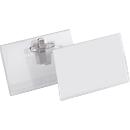 Name tag with combination clip, 40 x 75 mm, 50 pieces