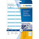 Namens- und Textiletiketten Herma, A4, 63,5 x 29,6 mm, weiß, blaue Streifen, 540 Stück