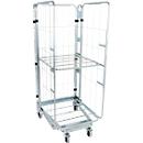 Nestbare rolcontainer, 3-zijdig, gegalvaniseerd, draagvermogen 500 kg, 1 tussenlegbord