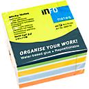 Notes auto-adhésives Brillant, cube avec 450 feuilles, l. 75 x H 75 mm, 5 coloris