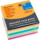Notes auto-adhésives Brillant, cube avec 450 feuilles, l. 75 x H 75 mm, 6 coloris