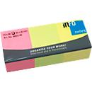 Notes auto-adhésives Brillant INFO, 50 mm x 40 mm, 12 x 80 feuilles, jaune, orange, vert