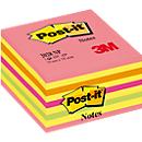 Notes auto-adhésives cube POST-IT, 76 x 76 mm, rose néon