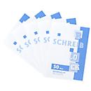 Notieblok, geruit of gelinieerd, verschillende formaten, 5 stuks