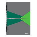Notizbuch Leitz Office, Format A4, 90 karierte Blatt, lässt sich um 360° öffnen, Spiralbindung, Kunststoff-Einband, FSC®-zertifiziert, grün