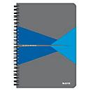 Notizbuch Leitz Office, Format A5, 90 karierte Blatt, lässt sich um 360° öffnen, Spiralbindung, Kunststoff-Einband, FSC®-zertifiziert, blau