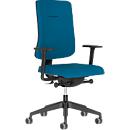 Nowy Styl Bürostuhl UTILA, mit Armlehnen, Synchronmechanik, Muldensitz, sitzhöhen-/tiefenverstellbar, Rückenlehne gepolstert, blau/blau