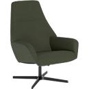 Nowy Styl draaistoel Barrique, met armleuningen, B 540 x D 515 x H 410 mm, polyester bekleding/aluminium, forest donkergroen/zwart
