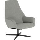 Nowy Styl draaistoel Barrique, met armleuningen, B 540 x D 515 x H 410 mm, polyester bekleding/aluminium, saliegroen/zwart