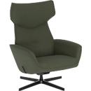 Nowy Styl draaistoel Otuli, met armleuningen, schommelfunctie, B 510 x D 525 x H 455 mm, polyester bekleding/aluminium, forest donkergroen/zwart